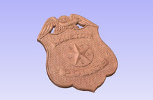 Load image into Gallery viewer, Houston Police 3D Wooden Badge