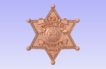 Load image into Gallery viewer, Marquette County Michigan Sheriff 3D Wooden Badge