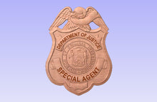 Load image into Gallery viewer, Wisconsin Département of Justice 3D Wooden Badge