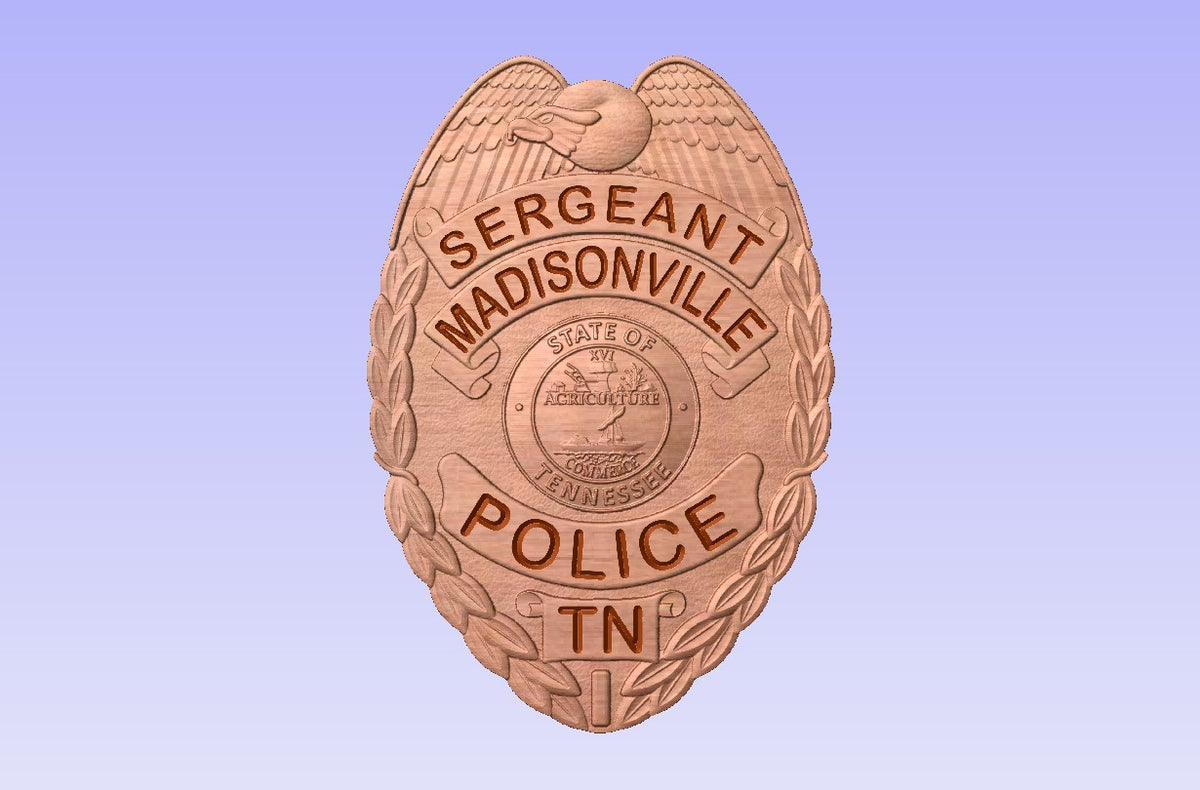 Madisonville TN Police Department Badge With The Grain Woodworking CNC