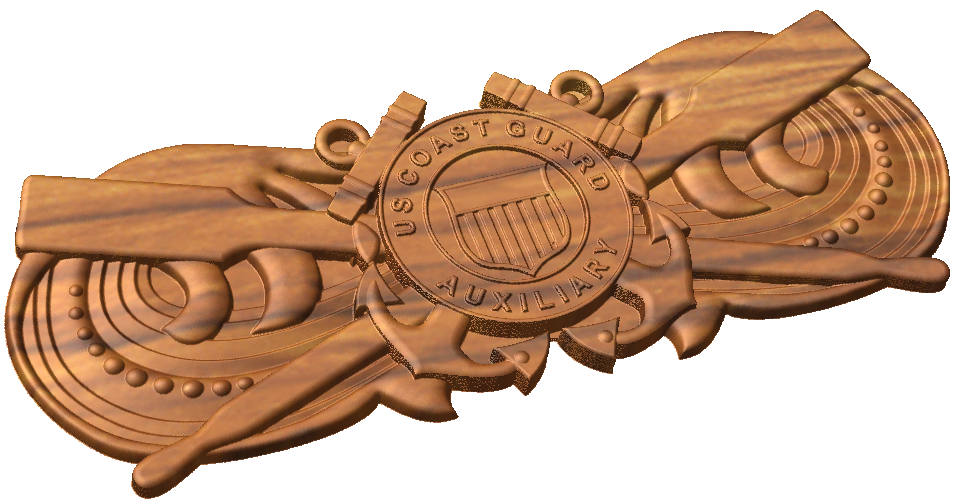 Coast Guard Auxiliary Coxswain Breast Insignia Device, USCG AUX COXN P