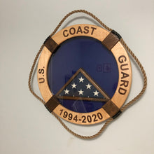 Load image into Gallery viewer, Coast Guard Life Ring Shadow Box, Customizable.