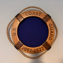 Load image into Gallery viewer, 18&quot; Coast Guard Life Ring Shadow Box, Customizable.

