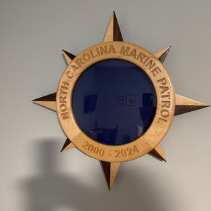 Compass Rose Shadow Box, Smaller 18" Diameter Frame.