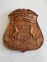 Load image into Gallery viewer, Michigan State Police 3D Wooden Badge
