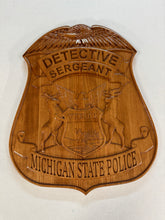 Load image into Gallery viewer, Michigan State Police 3D Wooden Badge

