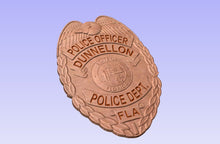 Load image into Gallery viewer, Dunnellon Florida Police 3D Wooden Badge
