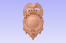 Load image into Gallery viewer, Gatlinburg TN Fire Department 3D Wooden Badge Plaque
