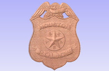 Load image into Gallery viewer, Houston Police 3D Wooden Badge
