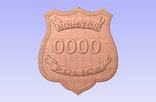 Load image into Gallery viewer, Houston Police Officer's 3D Wooden Badge
