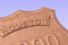 Load image into Gallery viewer, Houston Police Officer's 3D Wooden Badge
