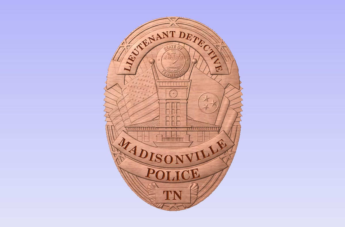 Madisonville TN Police Department Badge With The Grain Woodworking CNC