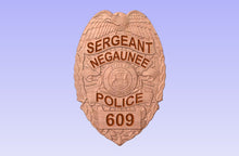 Load image into Gallery viewer, Negaunee Police 3D Wooden Badge
