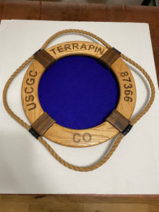 18" Coast Guard Life Ring Shadow Box, Customizable.