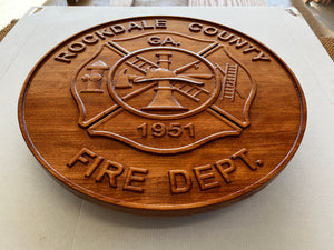 Rockdale County Georgia Fire Department Maltese Cross Plaque