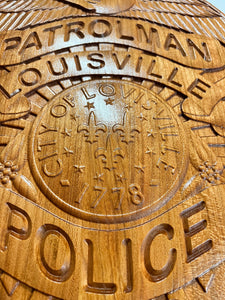 Metro Louisville Kentucky Police Department 3D Wooden Badge