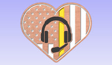 Load image into Gallery viewer, Heart Shaped 911 Emergency Services Dispatcher Plaque W/Headset
