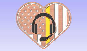 Heart Shaped 911 Emergency Services Dispatcher Plaque W/Headset