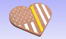 Load image into Gallery viewer, Heart Shaped 911 Emergency Services Dispatcher Plaque Thin Gold Line Gift
