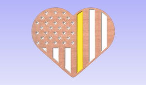 Heart Shaped 911 Emergency Services Dispatcher Plaque Thin Gold Line Gift