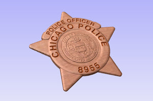 Chicago Police Department 3D Wooden Badge