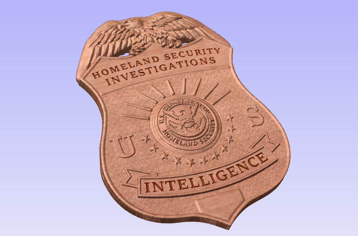 Wooden Homeland Security Badge or Patch Plaque