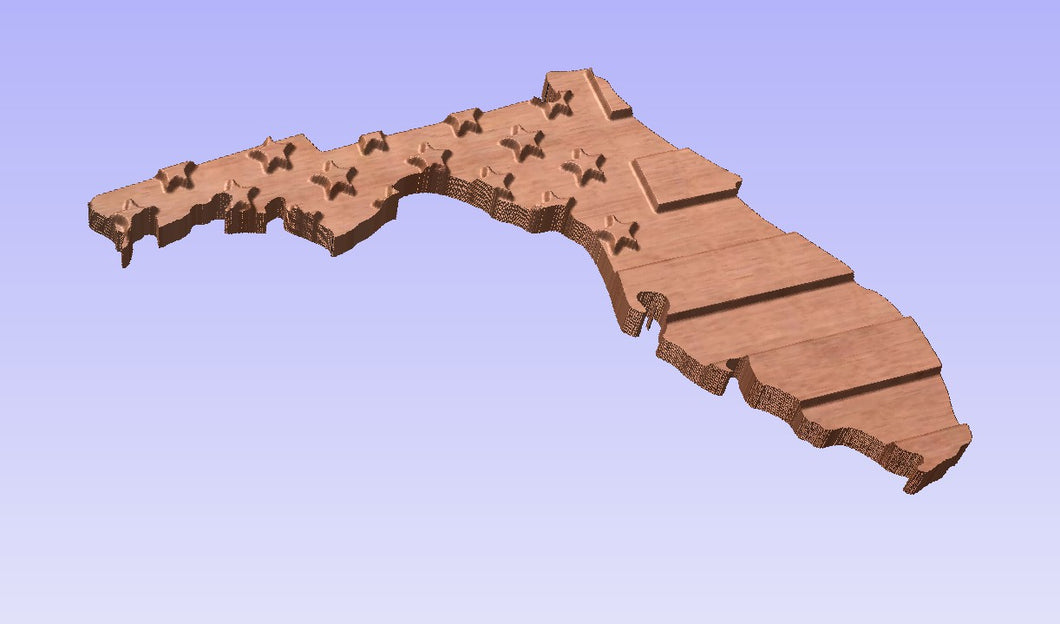Florida State Outline Patriotic Flag Plaque