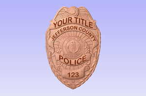 Jefferson County Kentucky Police Department 3D Wooden Badge
