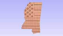 Load image into Gallery viewer, Mississippi State Outline Patriotic Flag Plaque
