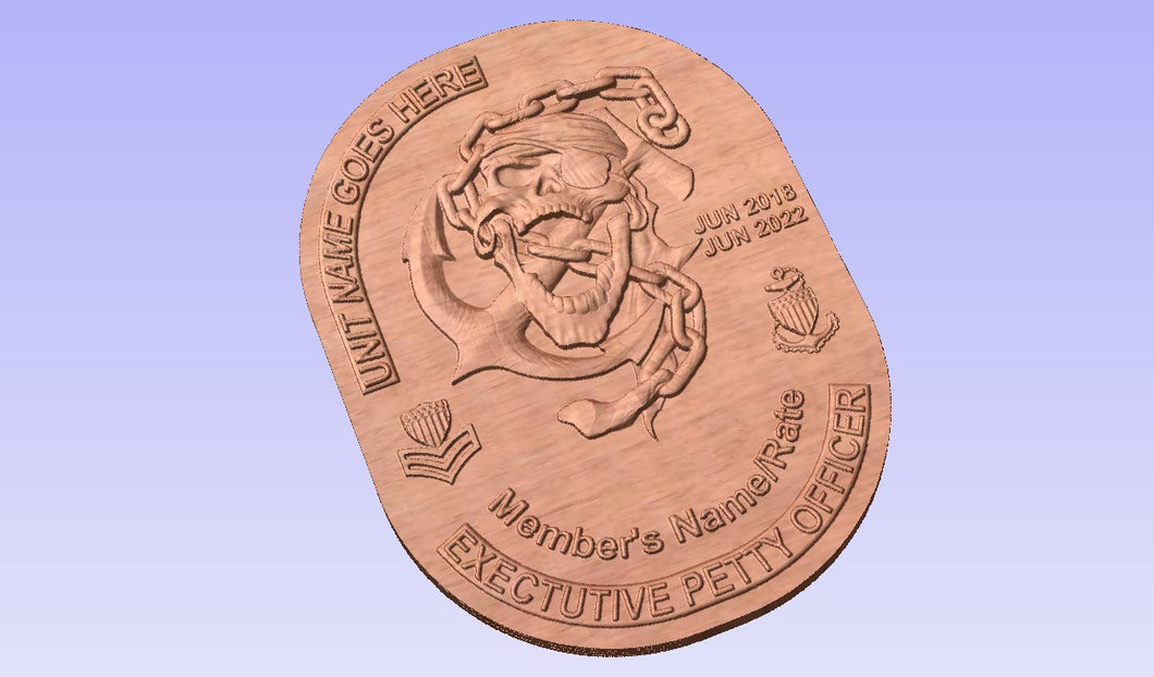 Executive Officer, Executive Petty Officer Skull Plaque