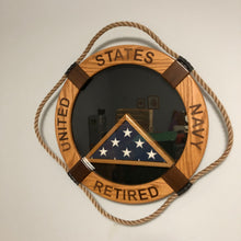 Load image into Gallery viewer, United States Navy Life Ring Shadow Box.
