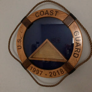 Coast Guard Life Ring Shadow Box, Customizable. Free Shipping