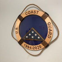 Load image into Gallery viewer, Coast Guard Life Ring Shadow Box, Customizable. Free Shipping
